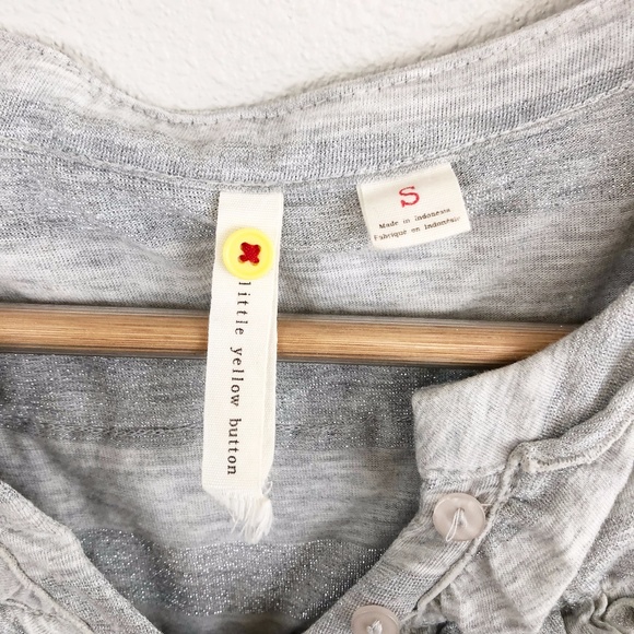 Anthropologie LYB Grey and Silver Ruffled Top - Picture 2 of 6